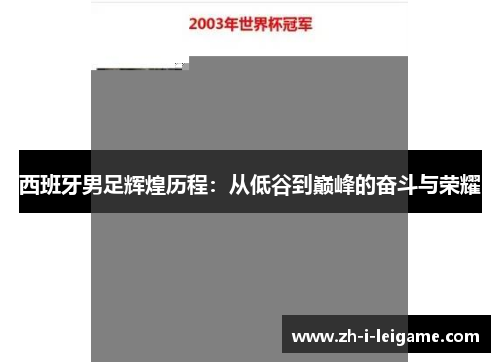西班牙男足辉煌历程：从低谷到巅峰的奋斗与荣耀